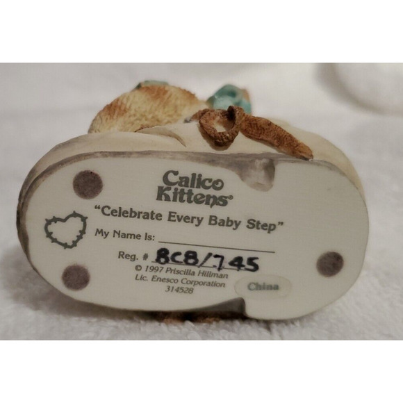 Calico Kittens by Priscilla Hillman & Enesco Celebrate Every Baby Step 1997 - Picture 6 of 7